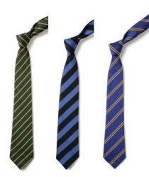 School uniform stock ties, thin stripe, broad stripe, double stripe, school colours, school wear supplier