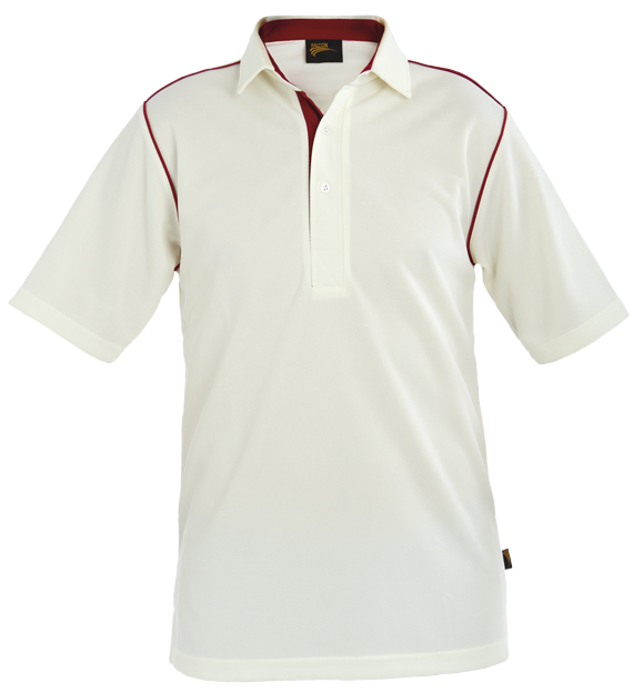 Cricket Shirt Team Colour Trim | Short Sleeve Plain Cricket Shirt ...