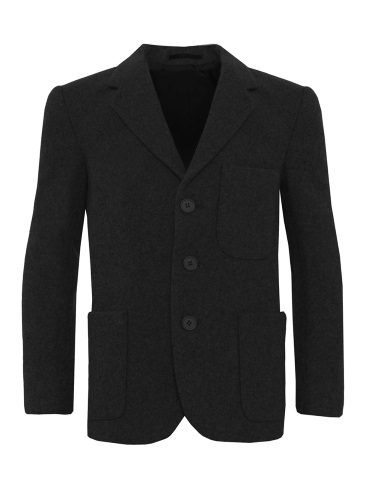 Boys School Flannel Wool Blazer Black
