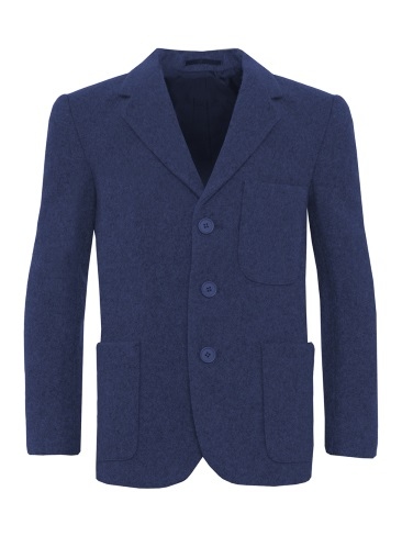 Boys School Flannel Wool Blazer Royal Blue