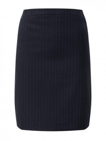 Navy Pinstripe Suit Skirt Poly Wool