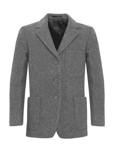 Girls School Flannel Wool Blazer Grey