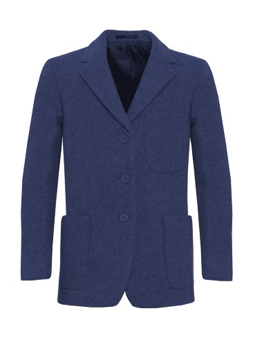 Girls School Flannel Wool Blazer Royal Blue
