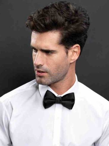 Woven Black Bow Tie Polyester