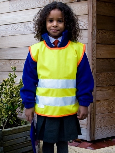 School Hi Vis Safety Tabard Yellow 2 Bands