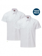 School Shirt Short Sleeve Twin Pack White